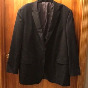 Men’s black with gray pin stripe suit